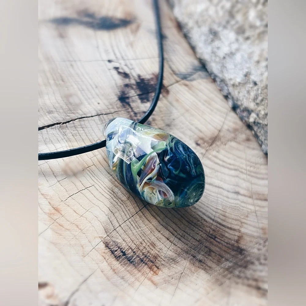 OOAK Artisan Borosilicate "Galaxy" Vortex Pendant - Adjustable Art - Picture 3 of 16